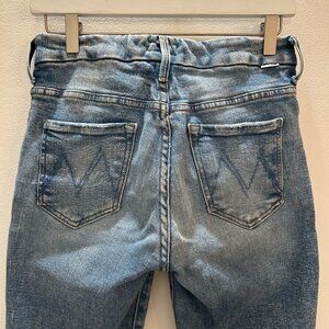 MOTHER High Waisted Looker Ankle Fray